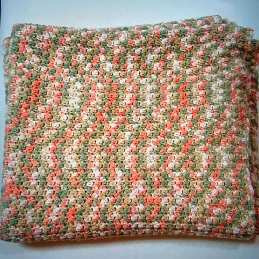 Handmade Crochet Afghan Decorative Blanket Size 68”x40”